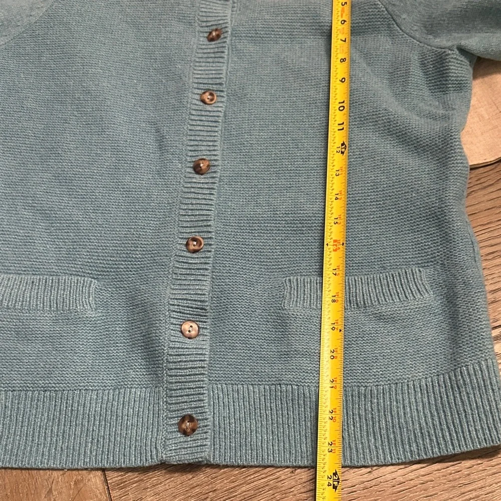 Pendleton 100% Lambswool Cardigan Sweater Teal Blue Knit Button Front Size M - Picture 11 of 13